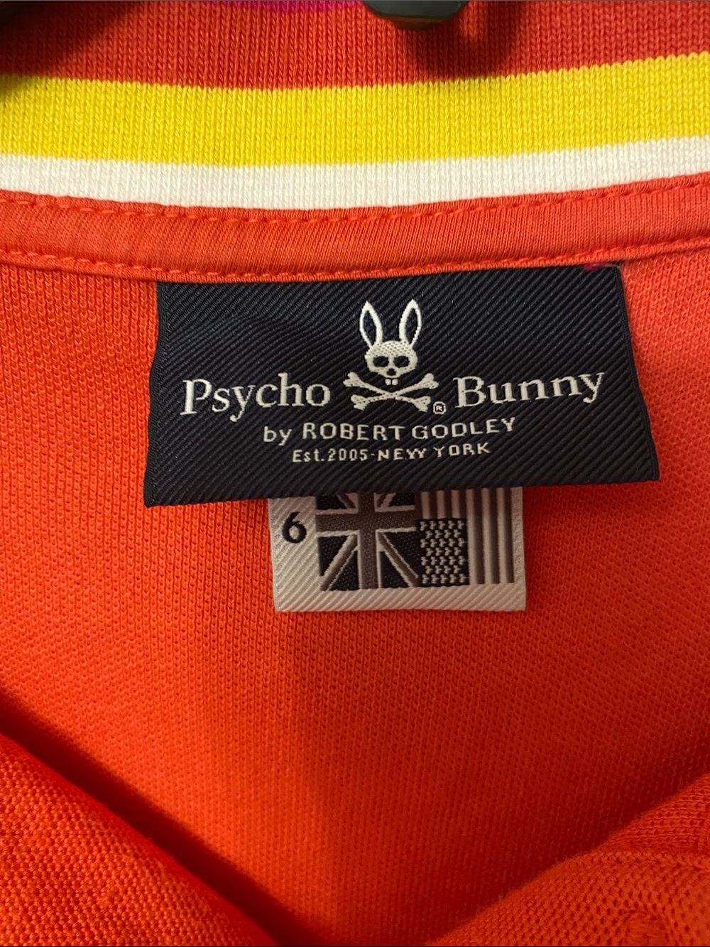 Psycho Bunny Men's Stripe Collar Short Sleeve Polo Shirt Size 6 - Picture 3 of 8